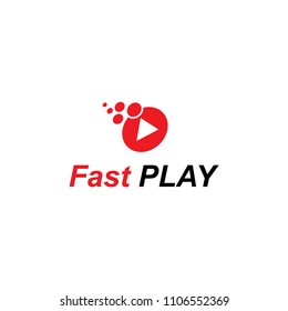 fast play vector logo. flat design isolated white background