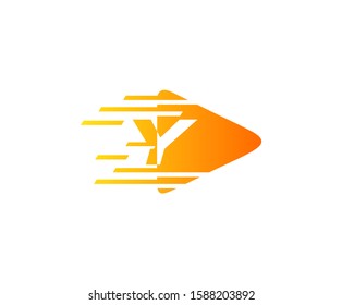 Fast Play Y Letter Logo Icon perfect for entertainment, start up, music, audio and movie concept