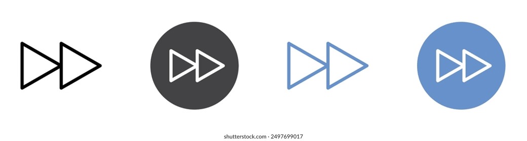 fast player icon Symbol collection thin outline set