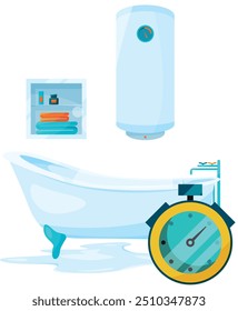 Fast plumbing work banner. Bathtub pipes repair