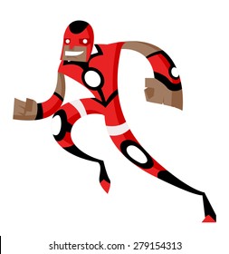 a fast and powerful superhero running
