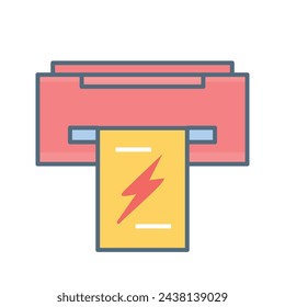 Fast printer business vector illustration. Laser printer icon 