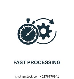 Fast Processing icon. Monochrome simple line Data Science icon for templates, web design and infographics
