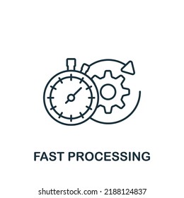 Fast Processing icon. Monochrome simple line Data Science icon for templates, web design and infographics