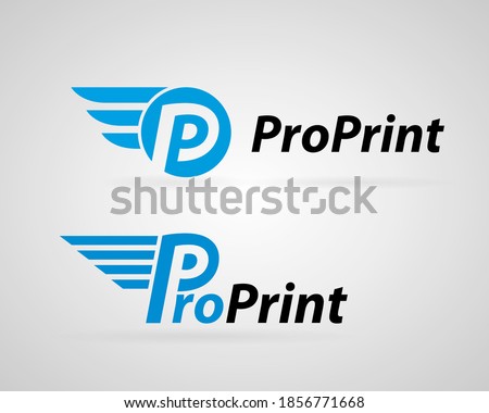 Fast Proffesional Printing Company Vector Logo Design for Media, Retail, Advertising, Newspaper or Book Concept