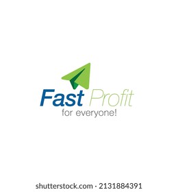 Fast profit logo and icon. Airplane idea
vector illustration.