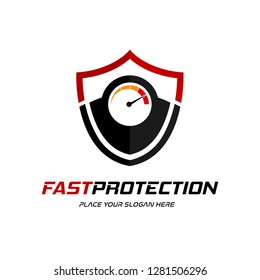 Fast protection vector logo template. This logo is suitable for secure, technology, health and care.