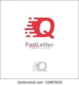 Fast Q Letter Logo Template Design Vector