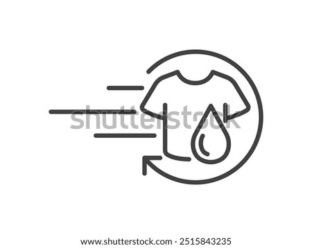 fast quick dry laundry outline icon vector design illustration