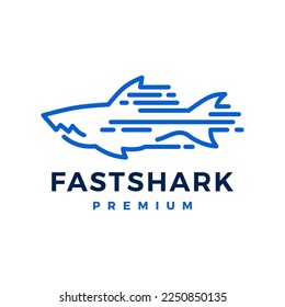 fast quick shark dash logo vector icon illustration