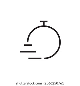 fast quick timer icon outline stroke vector eps