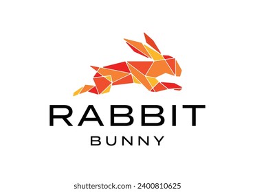 Fast rabbit bunny hare mosaic logo icon vector design illustration
