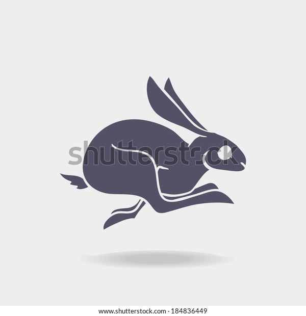 早いウサギの暗いロゴ ベクターイラスト のベクター画像素材 ロイヤリティフリー