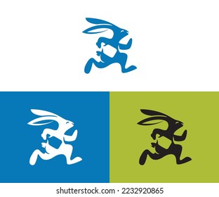 fast rabbit logo design eps