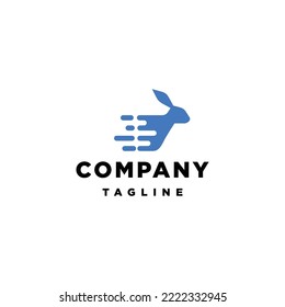 Fast rabbit logo vector icon design template