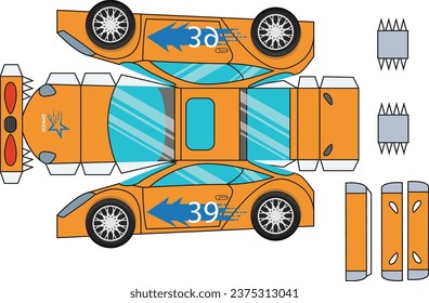 fast Racing 3D PRINTABLE CAR, Paper Craft, Ready to print