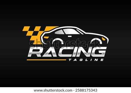 fast racing flag car logo