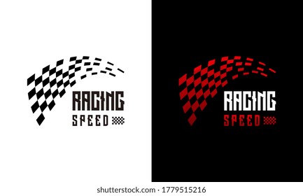Konzept für schnelle Racing-Geschwindigkeiten, Vektor für einfache Racing-Logo-Vorlage