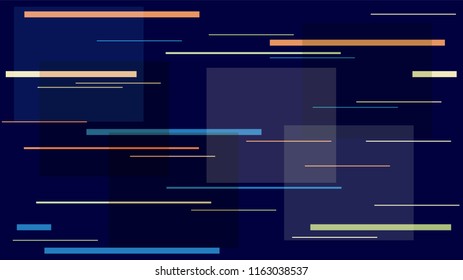 Fast Racing Street Lights, Speed Lines, Neon IT, Hi Tech Vector Pattern. Internet Technology Geometric Polygon Pattern Design. Night Lights, Moving Car Lights, TV, Neon IT Hi Tech Background.