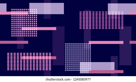 Fast Racing Street Lights, Speed Lines, Neon IT, Hi Tech Vector Pattern. Internet Technology Communication Pattern Template. Night Lights, Moving Car Lights, TV, Neon IT Hi Tech Background.