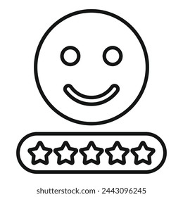 Fast rating emoji icon outline vector. Game star button. Grin patron degree