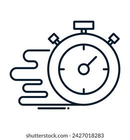 Fast reaction concept. Vector linear icon isolated on white background.