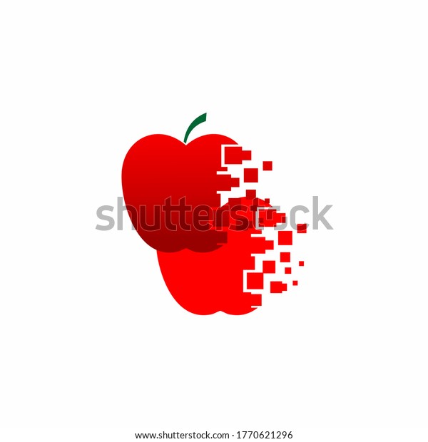 Fast Red Apple Fruit Delivery Service Logo, \
Fruit shop design.