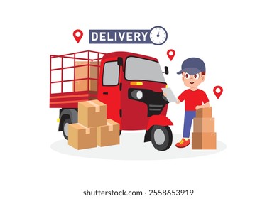 Fast Red bajaj Delivery Service with time Precision