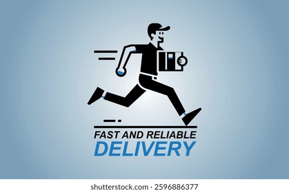 Fast and Reliable Delivery Boy Vector design