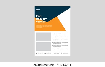 fast and reliable delivery service flyer. fast delivery service flyer, poster, leaflet template. need to send something poster flyer design.