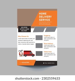 fast and reliable delivery service flyer. fast delivery service flyer, poster, leaflet template. need to send something poster flyer design.