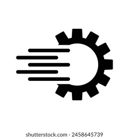 Fast repair, fast gear, cogwheel with fast or quick sign icon vector