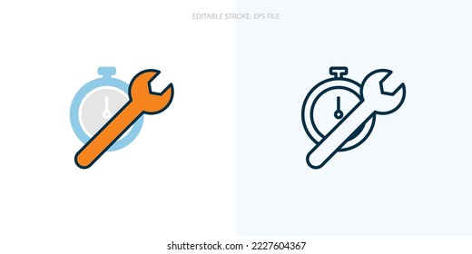 Schnelles Reparatursymbol für Ihre Website, Ihr Logo, Ihre App, Ihr Benutzerinterface, Ihr Produkt. Schnelles Reparaturkonzept flach Silhouette Vektorgrafik Symbol. Einstellbare Strichsymbole. EPS-Datei	