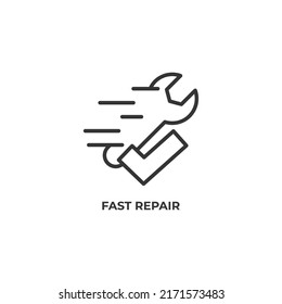 fast repair line icon. linear style sign for mobile concept and web design. Outline vector icon. Symbol, logo illustration. Vector graphics