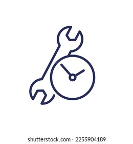 fast repair line icon on white