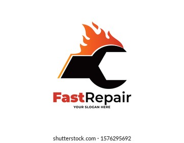 fast repair logo vector template