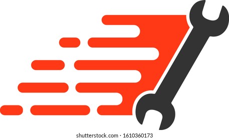 Fast repair vector icon. Flat Fast repair pictogram is isolated on a white background.
