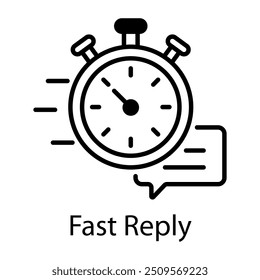 Fast reply icon in line style 