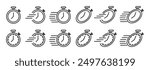 Fast response time clock vector symbol. quick, rush or faster work service icon. rapid delivery symbol.