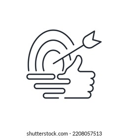 Fast result. Execution speed. Quick success. Vector linear icon isolated on white background.
