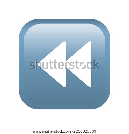 Fast reverse button emoji icon isolated on white background. Multimedia symbol modern, simple, vector, icon for website design, mobile app, ui. Vector Illustration