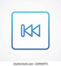 Fast Rewind arrow Media player control rounded button for web, site, mobile, application. Vector illustration. Simple flat metro style