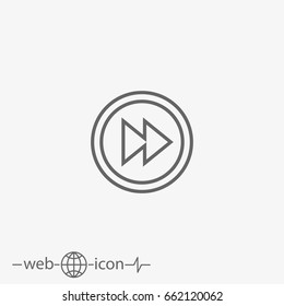 fast rewind button vector icon