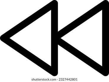 Fast Rewind icon vector .Control media buttons. Suitable for mobile apps, web apps and print media. Previous media button