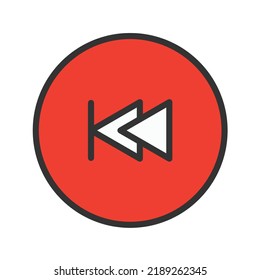 Fast Rewind icon vector image. Can also be used for Media Buttons. Suitable for mobile apps, web apps and print media.