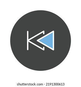 Fast Rewind icon vector image. Can also be used for Media Buttons. Suitable for mobile apps, web apps and print media.