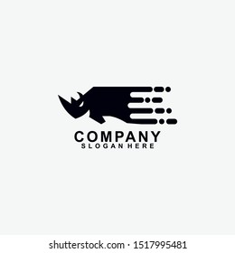 Fast Rhino Logo Design Template. Modern Design. Vector Illustration