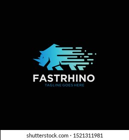 Fast Rhino Logo . Rhino Tech Logo Stock Vector