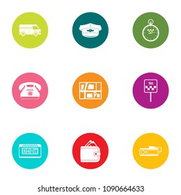 Fast ride icons set. Flat set of 9 fast ride vector icons for web isolated on white background