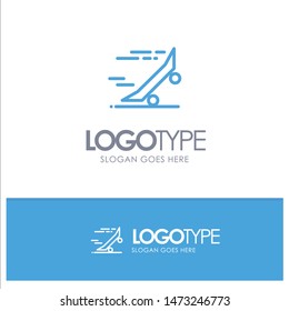 Fast, Ride, Riding, Skateboard, Skateboard Blue outLine Logo with place for tagline